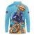 Grand Cayman Map Sea Turtle Long Sleeve Polo Shirt Ocean Vibes
