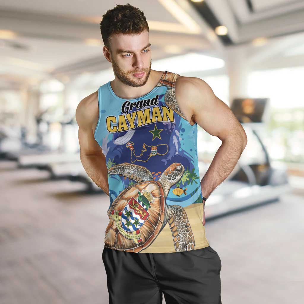 Grand Cayman Map Sea Turtle Men Tank Top Ocean Vibes
