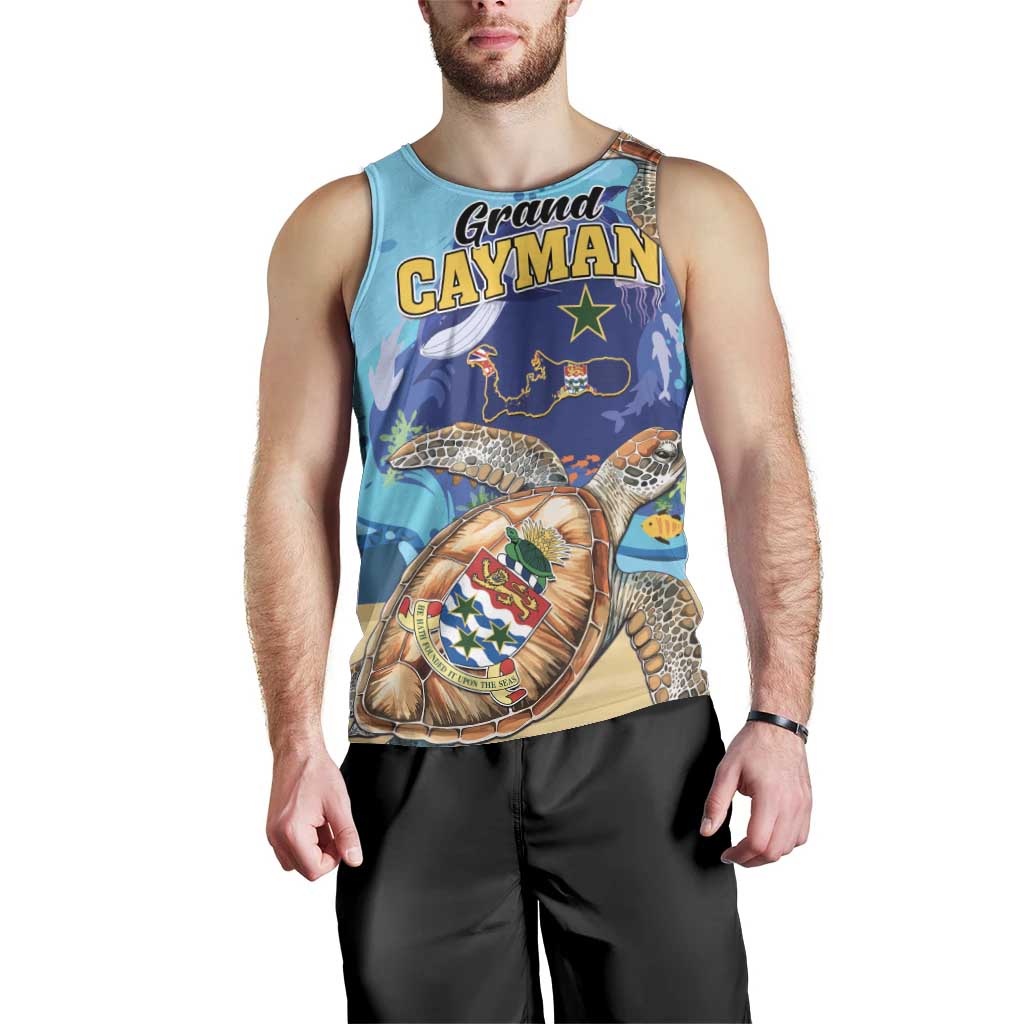 Grand Cayman Map Sea Turtle Men Tank Top Ocean Vibes