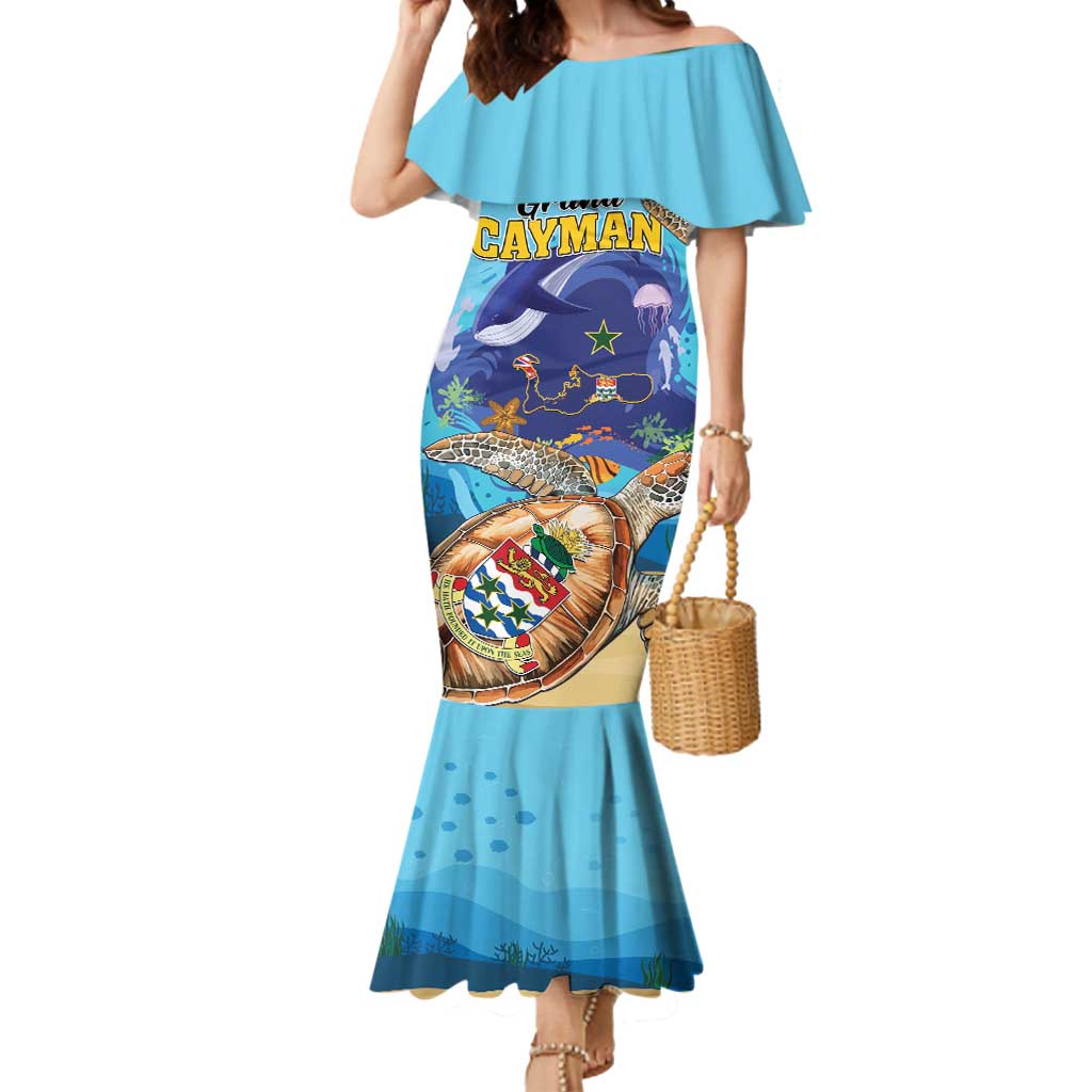 Grand Cayman Map Sea Turtle Mermaid Dress Ocean Vibes