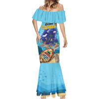 Grand Cayman Map Sea Turtle Mermaid Dress Ocean Vibes