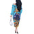 Grand Cayman Map Sea Turtle Off The Shoulder Long Sleeve Dress Ocean Vibes