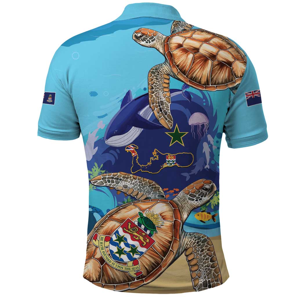 Grand Cayman Map Sea Turtle Polo Shirt Ocean Vibes