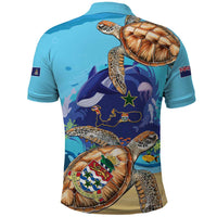 Grand Cayman Map Sea Turtle Polo Shirt Ocean Vibes