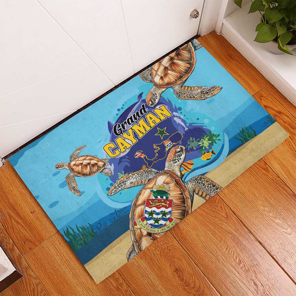 Grand Cayman Map Sea Turtle Rubber Doormat Ocean Vibes