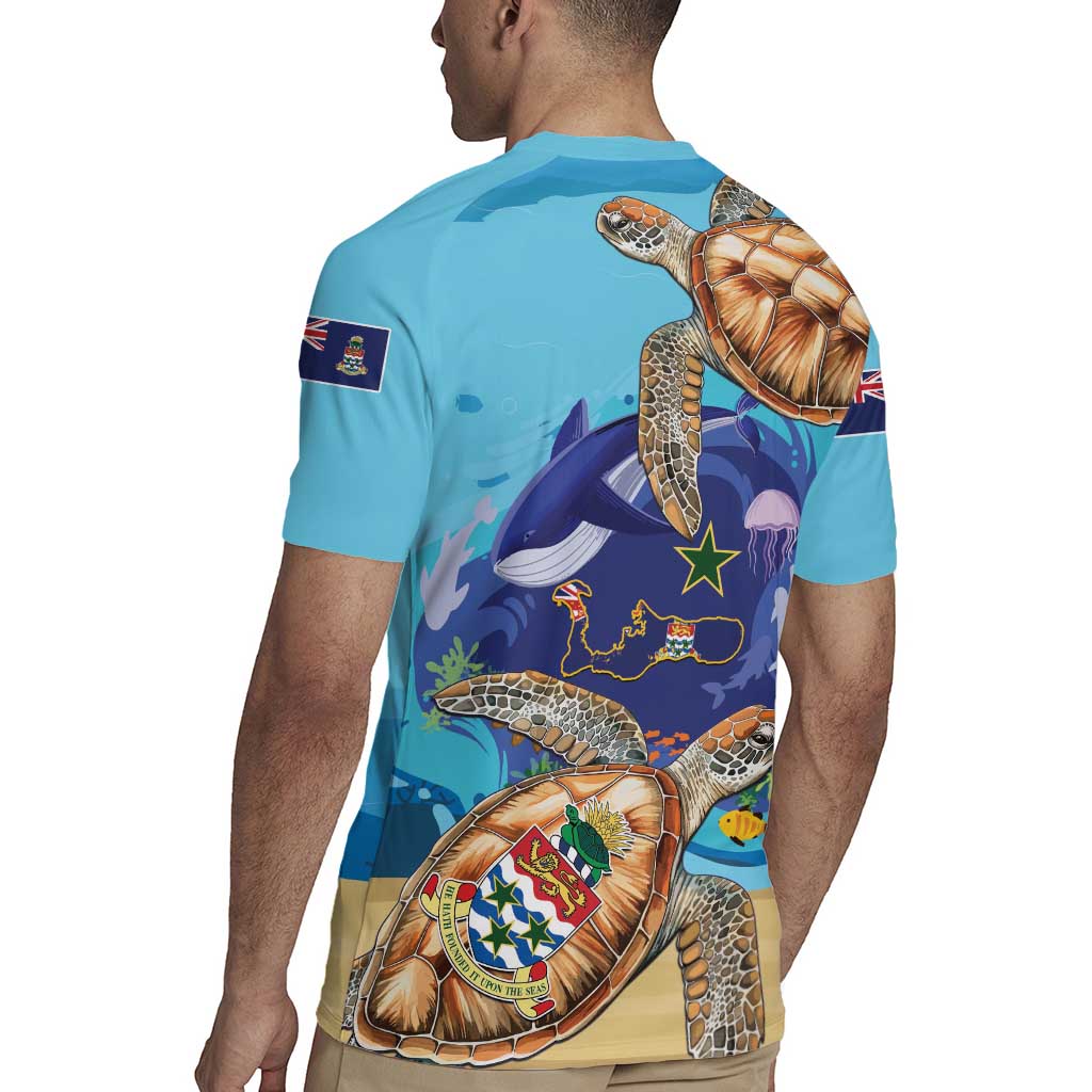 Grand Cayman Map Sea Turtle Rugby Jersey Ocean Vibes