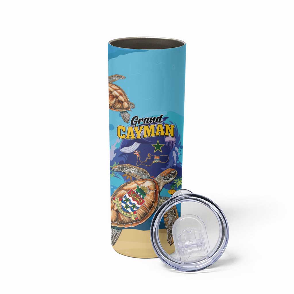 Grand Cayman Map Sea Turtle Skinny Tumbler Ocean Vibes