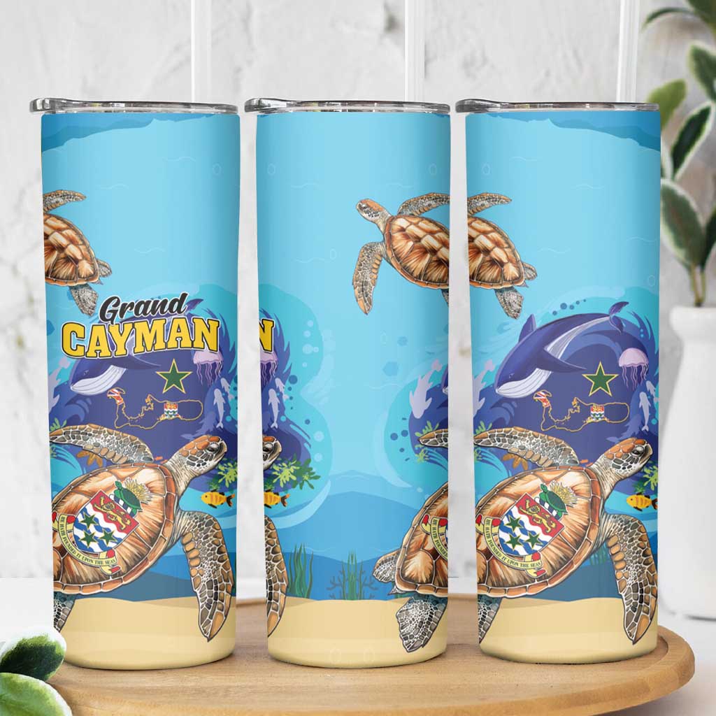 Grand Cayman Map Sea Turtle Skinny Tumbler Ocean Vibes
