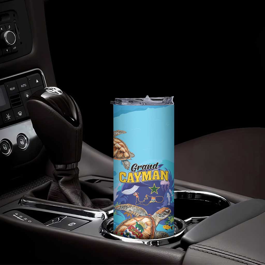 Grand Cayman Map Sea Turtle Skinny Tumbler Ocean Vibes