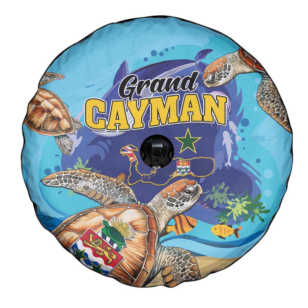 Grand Cayman Map Sea Turtle Spare Tire Cover Ocean Vibes
