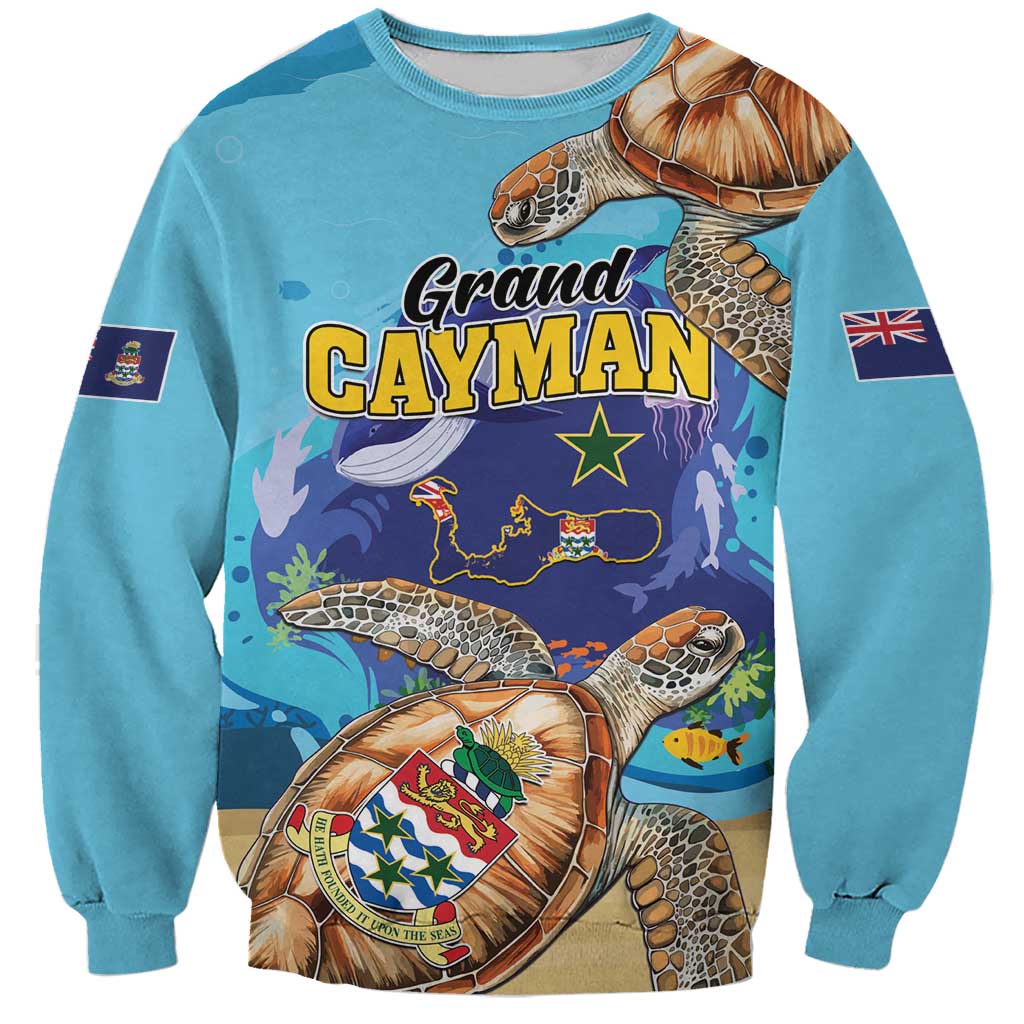 Grand Cayman Map Sea Turtle Sweatshirt Ocean Vibes