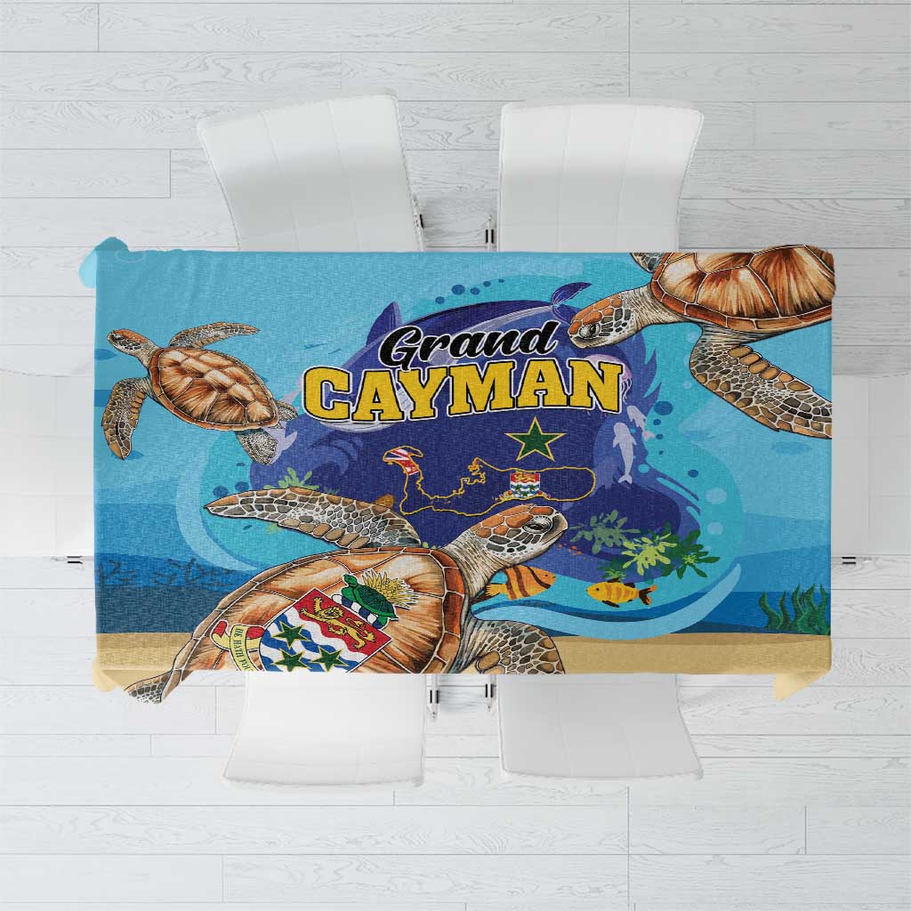 Grand Cayman Map Sea Turtle Tablecloth Ocean Vibes