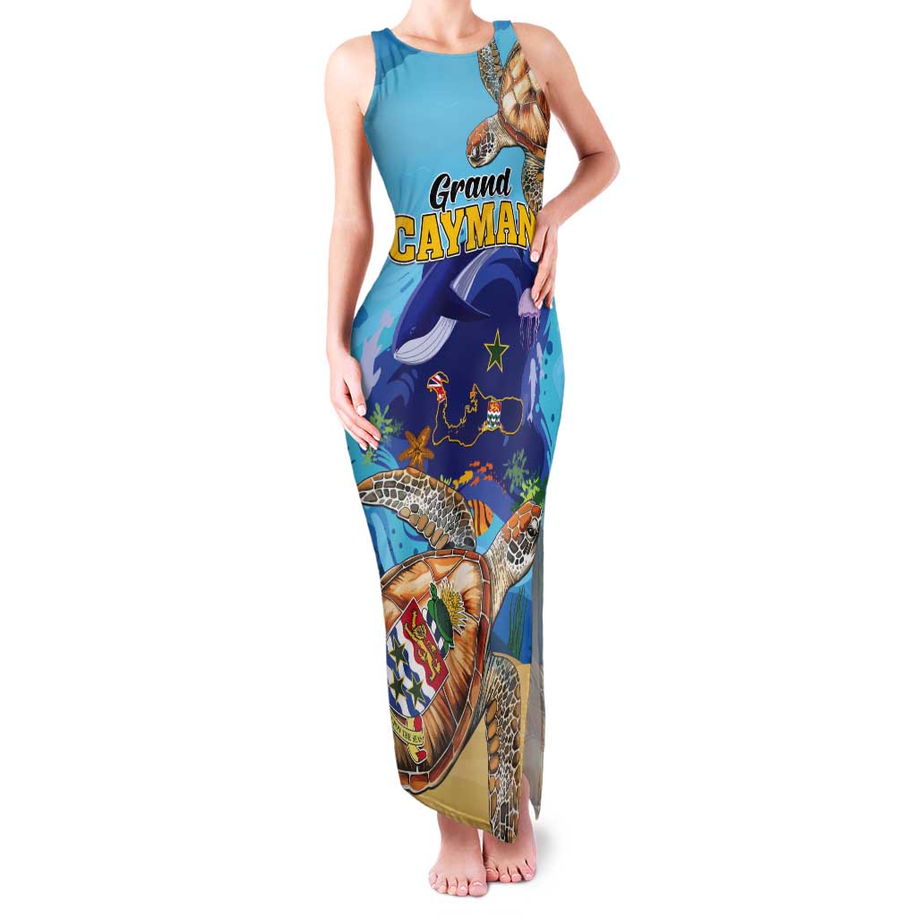 Grand Cayman Map Sea Turtle Tank Maxi Dress Ocean Vibes