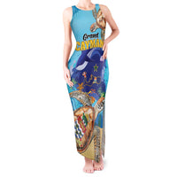 Grand Cayman Map Sea Turtle Tank Maxi Dress Ocean Vibes