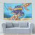 Grand Cayman Map Sea Turtle Tapestry Ocean Vibes