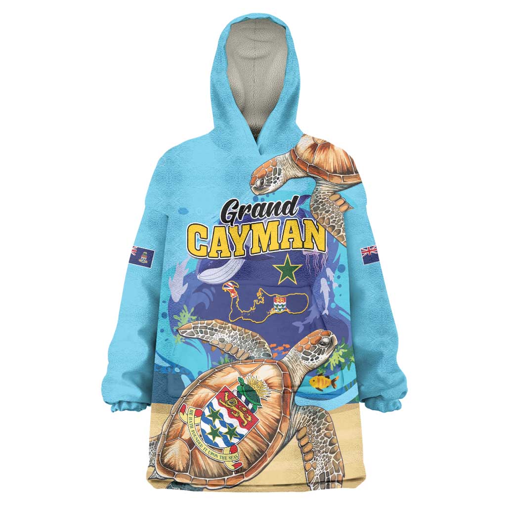 Grand Cayman Map Sea Turtle Wearable Blanket Hoodie Ocean Vibes