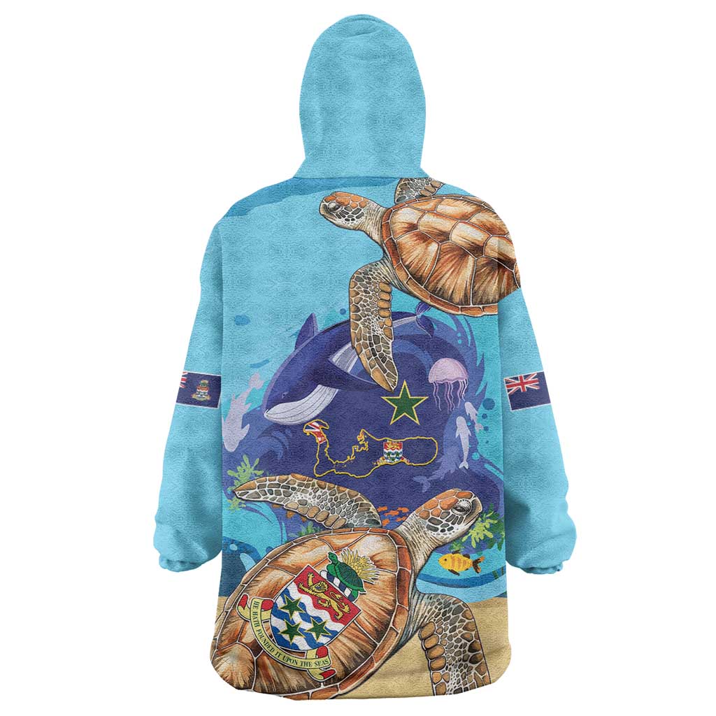 Grand Cayman Map Sea Turtle Wearable Blanket Hoodie Ocean Vibes