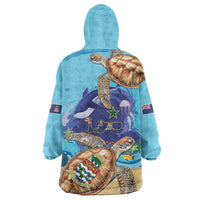 Grand Cayman Map Sea Turtle Wearable Blanket Hoodie Ocean Vibes