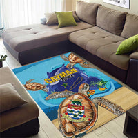Cayman Brac Map Sea Turtle Area Rug Ocean Vibes