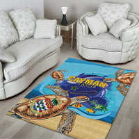 Cayman Brac Map Sea Turtle Area Rug Ocean Vibes