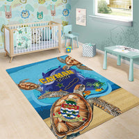 Cayman Brac Map Sea Turtle Area Rug Ocean Vibes