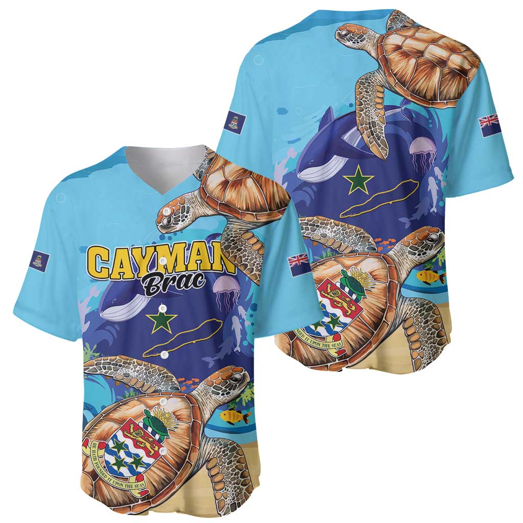 Cayman Brac Map Sea Turtle Baseball Jersey Ocean Vibes