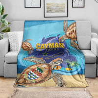 Cayman Brac Map Sea Turtle Blanket Ocean Vibes