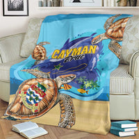 Cayman Brac Map Sea Turtle Blanket Ocean Vibes