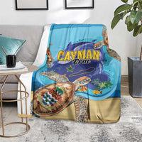 Cayman Brac Map Sea Turtle Blanket Ocean Vibes