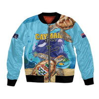 Cayman Brac Map Sea Turtle Bomber Jacket Ocean Vibes