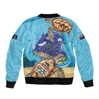 Cayman Brac Map Sea Turtle Bomber Jacket Ocean Vibes