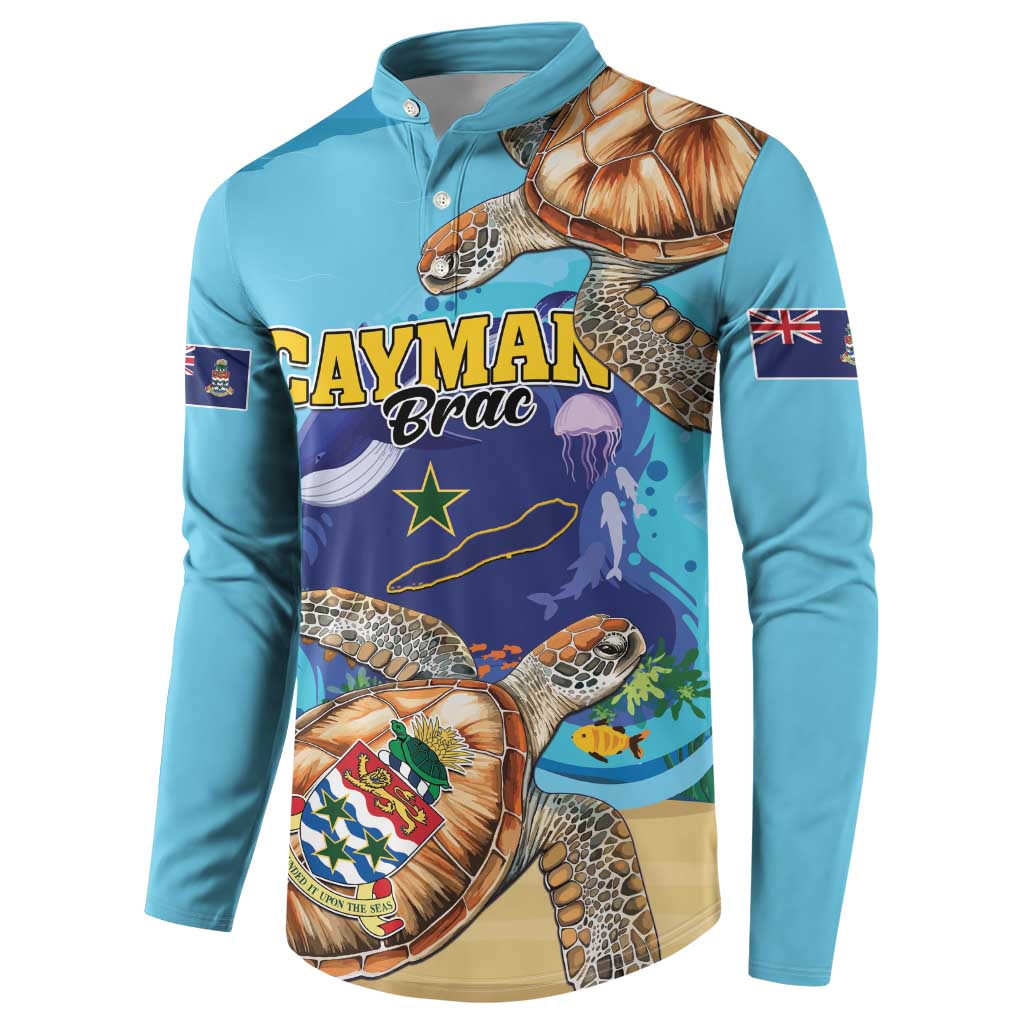 Cayman Brac Map Sea Turtle Button Sweatshirt Ocean Vibes