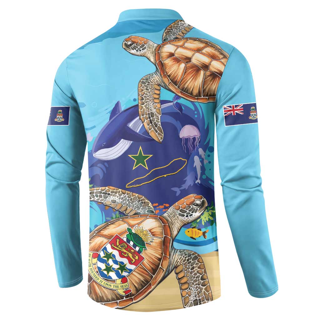 Cayman Brac Map Sea Turtle Button Sweatshirt Ocean Vibes