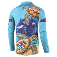 Cayman Brac Map Sea Turtle Button Sweatshirt Ocean Vibes