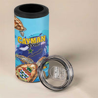 Cayman Brac Map Sea Turtle 4 in 1 Can Cooler Tumbler Ocean Vibes