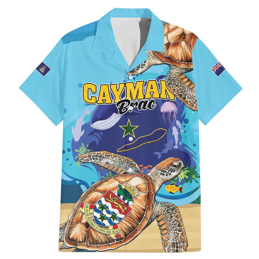 Cayman Brac Map Sea Turtle Family Matching Mermaid Dress and Hawaiian Shirt Ocean Vibes