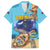 Cayman Brac Map Sea Turtle Family Matching Off Shoulder Maxi Dress and Hawaiian Shirt Ocean Vibes