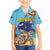 Cayman Brac Map Sea Turtle Family Matching Off Shoulder Maxi Dress and Hawaiian Shirt Ocean Vibes