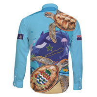 Cayman Brac Map Sea Turtle Family Matching Puletasi and Hawaiian Shirt Ocean Vibes
