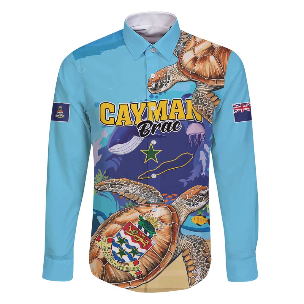 Cayman Brac Map Sea Turtle Family Matching Short Sleeve Bodycon Dress and Hawaiian Shirt Ocean Vibes