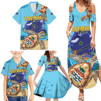 Cayman Brac Map Sea Turtle Family Matching Summer Maxi Dress and Hawaiian Shirt Ocean Vibes