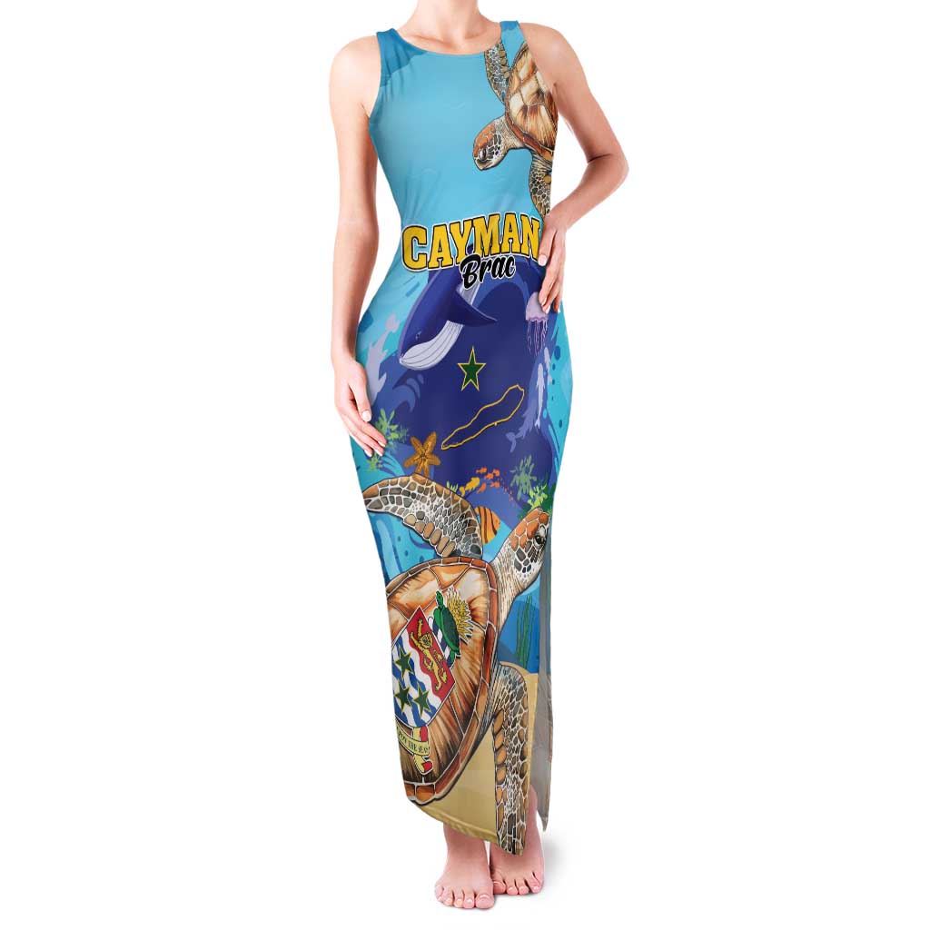 Cayman Brac Map Sea Turtle Family Matching Tank Maxi Dress and Hawaiian Shirt Ocean Vibes