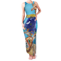 Cayman Brac Map Sea Turtle Family Matching Tank Maxi Dress and Hawaiian Shirt Ocean Vibes