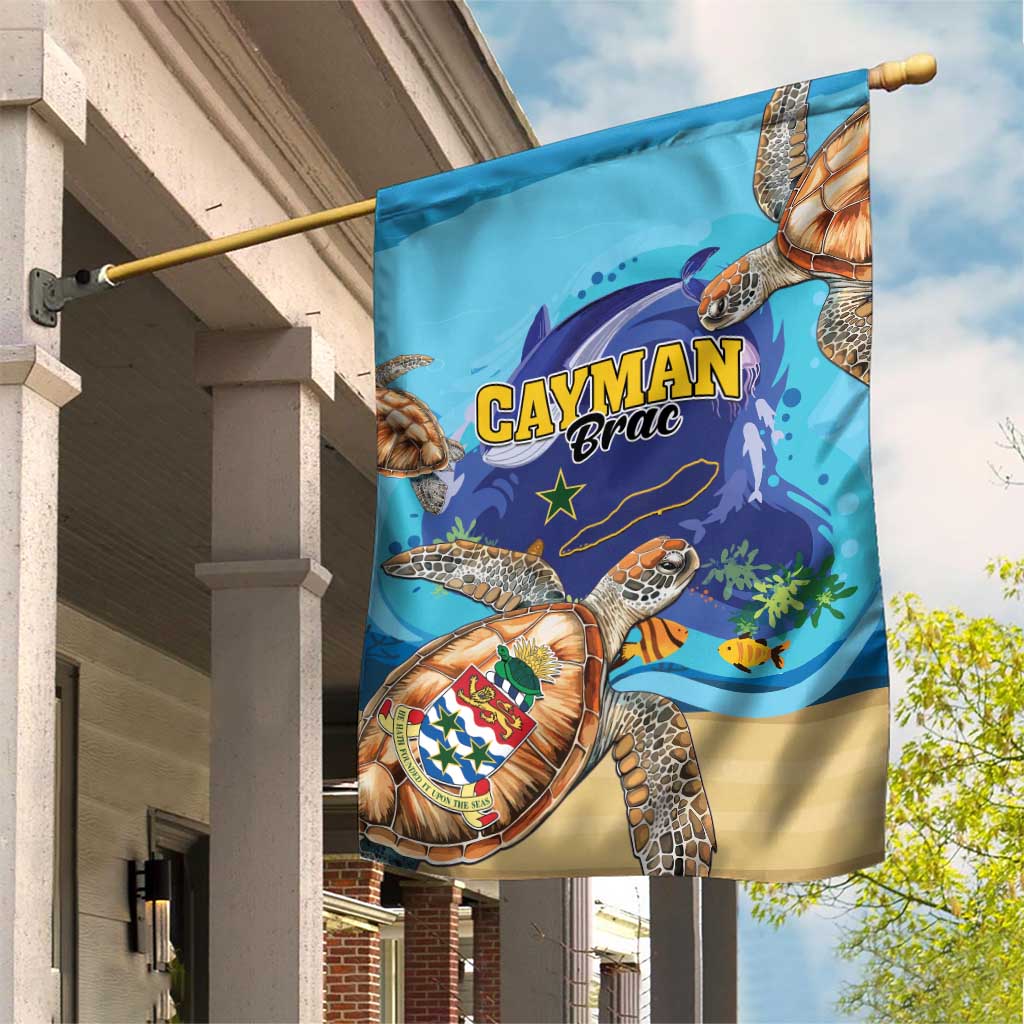 Cayman Brac Map Sea Turtle Garden Flag Ocean Vibes