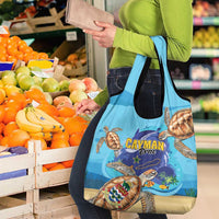 Cayman Brac Map Sea Turtle Grocery Bag Ocean Vibes
