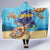 Cayman Brac Map Sea Turtle Hooded Blanket Ocean Vibes