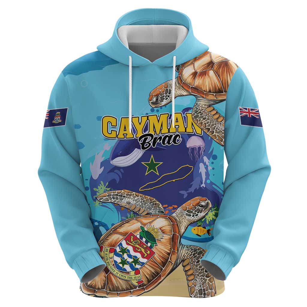 Cayman Brac Map Sea Turtle Hoodie Ocean Vibes