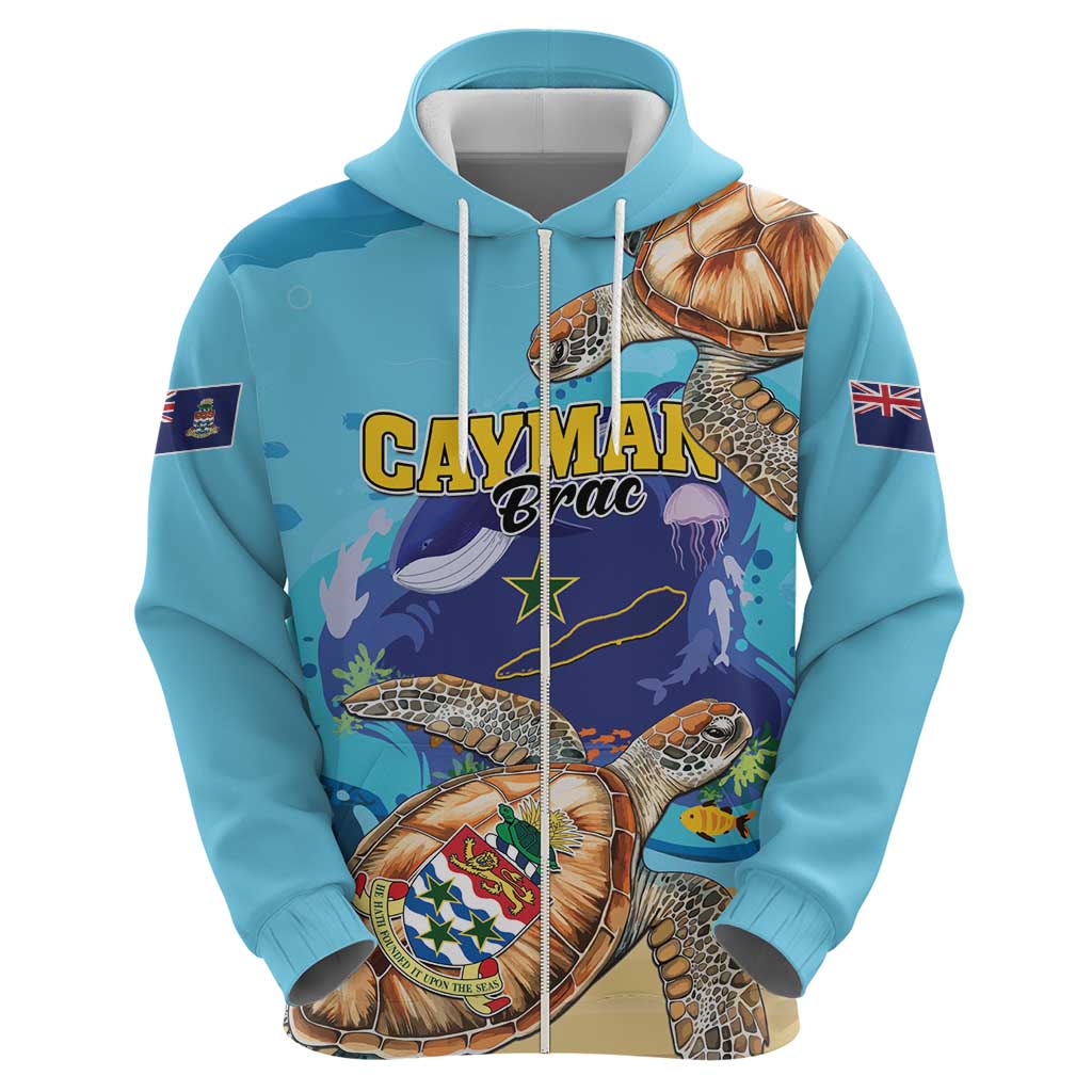 Cayman Brac Map Sea Turtle Hoodie Ocean Vibes