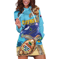 Cayman Brac Map Sea Turtle Hoodie Dress Ocean Vibes