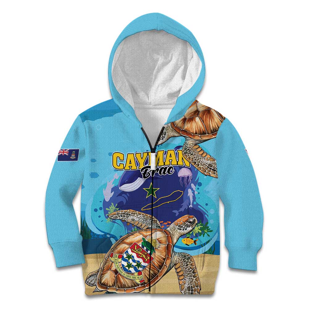 Cayman Brac Map Sea Turtle Kid Hoodie Ocean Vibes
